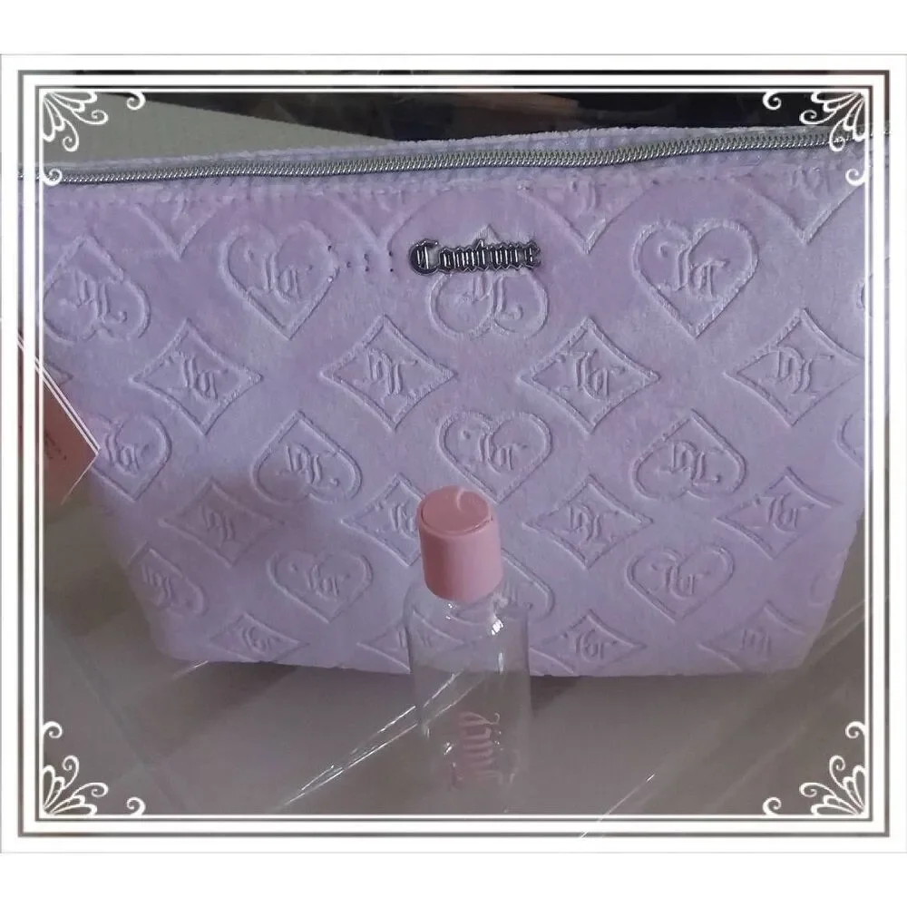 NWT~JUICY COUTURE Lavender Travel/Cosmetics Zipper Bag with Toiletry Bottle